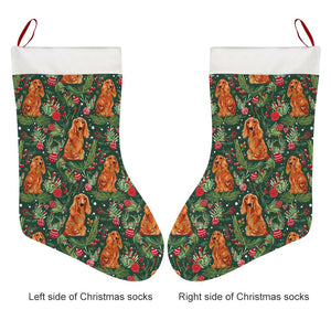 Mistletoe and Cocker Spaniels Christmas Ensemble Stocking-Christmas Ornament-Christmas, Cocker Spaniel, Home Decor-3