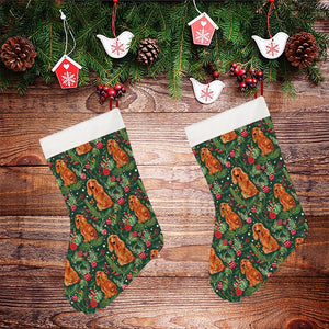 Mistletoe and Cocker Spaniels Christmas Ensemble Stocking-Christmas Ornament-Christmas, Cocker Spaniel, Home Decor-1