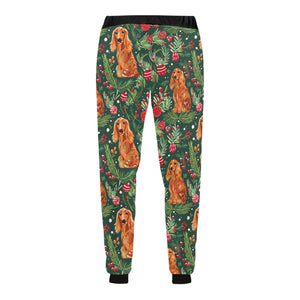 Mistletoe and Cocker Spaniels Christmas Ensemble Unisex Sweatpants-Apparel-Apparel, Christmas, Cocker Spaniel, Dog Dad Gifts, Dog Mom Gifts, Pajamas-5