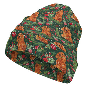 Mistletoe and Cocker Spaniels Christmas Ensemble Warm Beanie-Accessories-Accessories, Christmas, Cocker Spaniel, Dog Mom Gifts, Hats-ONE SIZE-4