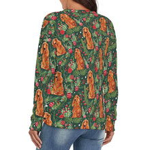 Load image into Gallery viewer, Mistletoe and Cocker Spaniels Ensemble Women's V-Neck Christmas Sweater-Apparel-Apparel,Christmas,Cocker Spaniel,Dog Mom Gifts,Sweater,Sweatshirt-4