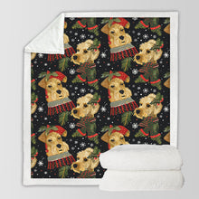 Load image into Gallery viewer, Mistletoe and Muzzles Airedale Terriers Christmas Blanket-Blanket-Airedale Terrier, Blankets, Christmas, Dog Dad Gifts, Dog Mom Gifts, Home Decor-10