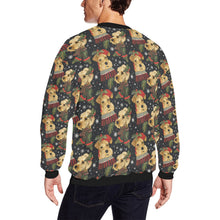 Load image into Gallery viewer, Mistletoe and Muzzles Airedale Terriers Christmas Fuzzy Sweatshirt for Men-Apparel-Airedale Terrier, Apparel, Christmas, Dog Dad Gifts, Sweatshirt-2