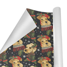 Load image into Gallery viewer, Mistletoe and Muzzles Airedale Terriers Christmas Gift Wrapping Paper - 2 Rolls-Christmas Ornament-Airedale Terrier,Christmas,Wrapping Paper-4