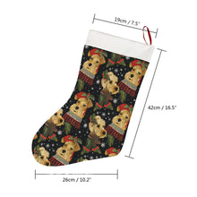 Load image into Gallery viewer, Mistletoe and Muzzles Airedale Terriers Christmas Stocking-Christmas Ornament-Airedale Terrier, Christmas, Home Decor-26X42CM-White2-4