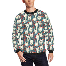 Load image into Gallery viewer, Mistletoe and Westies Christmas Fuzzy Sweatshirt for Men-Apparel-Apparel, Christmas, Dog Dad Gifts, Sweatshirt, West Highland Terrier-S-1