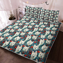 Load image into Gallery viewer, Mistletoe and Westies Christmas Quilted Blanket or Bedding Set-Bedding-Bedding, Blankets, Christmas, Home Decor, West Highland Terrier-3