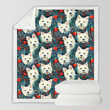 Load image into Gallery viewer, Mistletoe and Westies Christmas Soft Warm Fleece Blanket-Blanket-Blankets, Christmas, Dog Dad Gifts, Dog Mom Gifts, Home Decor, West Highland Terrier-10