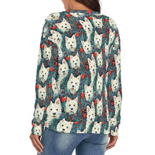 Load image into Gallery viewer, Mistletoe and Westies Women's V-Neck Christmas Sweater-Apparel-Apparel,Christmas,Dog Mom Gifts,Sweater,Sweatshirt,West Highland Terrier-4