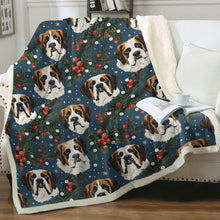 Load image into Gallery viewer, Mistletoe Mountain Dogs Saint Bernard Christmas Blanket-Blanket-Blankets, Christmas, Dog Dad Gifts, Dog Mom Gifts, Home Decor, Saint Bernard-12