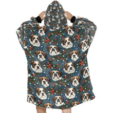 Load image into Gallery viewer, Mistletoe Mountain Dogs Saint Bernard Christmas Blanket Hoodie-Blanket-Apparel, Blanket Hoodie, Blankets, Christmas, Dog Mom Gifts, Saint Bernard-One Size-2