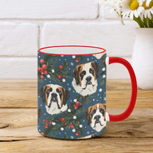 Load image into Gallery viewer, Mistletoe Mountain Dogs Saint Bernard Christmas Coffee Mug-2