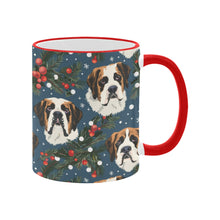 Load image into Gallery viewer, Mistletoe Mountain Dogs Saint Bernard Christmas Coffee Mug-4