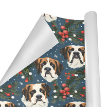 Load image into Gallery viewer, Mistletoe Mountain Dogs Saint Bernard Christmas Gift Wrapping Paper - 2 Rolls-Christmas Ornament-Christmas,Saint Bernard,Wrapping Paper-4