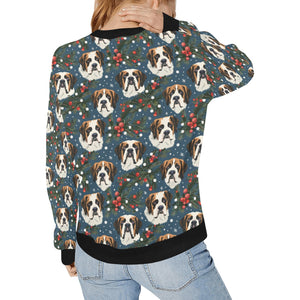 Mistletoe Mountain Dogs Saint Bernard Christmas Sweatshirt for Women-Apparel-Apparel, Christmas, Dog Mom Gifts, Saint Bernard, Sweatshirt-2