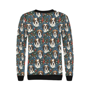 Mistletoe Mountain Dogs Saint Bernard Christmas Sweatshirt for Women-Apparel-Apparel, Christmas, Dog Mom Gifts, Saint Bernard, Sweatshirt-4