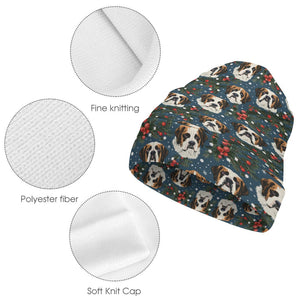 Mistletoe Mountain Dogs Saint Bernard Warm Christmas Beanie-Accessories-Accessories, Christmas, Dog Mom Gifts, Hats, Saint Bernard-ONE SIZE-White4-3