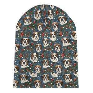 Mistletoe Mountain Dogs Saint Bernard Warm Christmas Beanie-Accessories-Accessories, Christmas, Dog Mom Gifts, Hats, Saint Bernard-ONE SIZE-White4-8