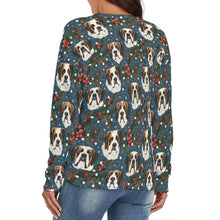 Load image into Gallery viewer, Mistletoe Mountain Dogs Saint Bernard Women's V-Neck Christmas Sweater-Apparel-Apparel,Christmas,Dog Mom Gifts,Saint Bernard,Sweater,Sweatshirt-4