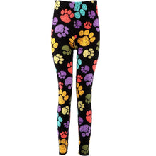 Load image into Gallery viewer, Mom and Daughter Matching Colorful Paw Print LeggingsApparel
