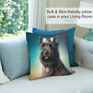 Monarch of the Glen Scottie Dog Plush Pillow Case-Cushion Cover-Dog Dad Gifts, Dog Mom Gifts, Home Decor, Pillows, Scottish Terrier-4