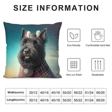 Load image into Gallery viewer, Monarch of the Glen Scottie Dog Plush Pillow Case-Cushion Cover-Dog Dad Gifts, Dog Mom Gifts, Home Decor, Pillows, Scottish Terrier-12 &quot;×12 &quot;-White-1