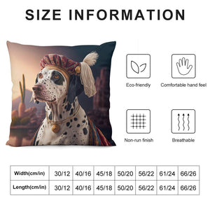 Monochrome Majesty Dalmatian Plush Pillow Case-Dalmatian, Dog Dad Gifts, Dog Mom Gifts, Home Decor, Pillows-12 "×12 "-White-1