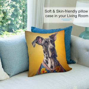 Monochrome Majesty Great Dane Plush Pillow Case-Cushion Cover-Dog Dad Gifts, Dog Mom Gifts, Great Dane, Home Decor, Pillows-7