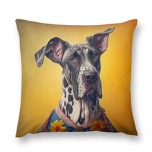 Load image into Gallery viewer, Monochrome Majesty Great Dane Plush Pillow Case-Cushion Cover-Dog Dad Gifts, Dog Mom Gifts, Great Dane, Home Decor, Pillows-12 &quot;×12 &quot;-1