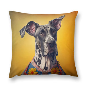 Monochrome Majesty Great Dane Plush Pillow Case-Cushion Cover-Dog Dad Gifts, Dog Mom Gifts, Great Dane, Home Decor, Pillows-12 "×12 "-1