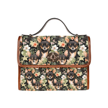 Load image into Gallery viewer, Moonlight Flower Garden Black and Tan Chihuahuas Shoulder Bag Purse-Accessories-Accessories, Bags, Chihuahua, Purse-Black-ONE SIZE-1