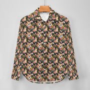 Moonlight Flower Garden Corgis Women's Shirt-Apparel-Apparel, Corgi, Shirt-8