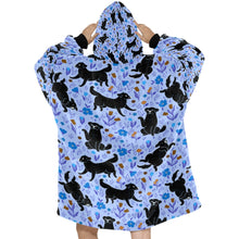 Load image into Gallery viewer, Moonlight Garden Black Labs Blanket Hoodie for Women - 5 Colors-Apparel-Apparel, Black Labrador, Blankets, Hoodie, Labrador-8