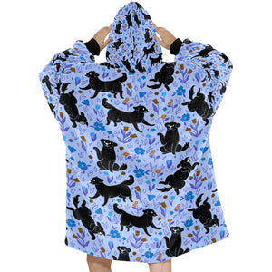 Moonlight Garden Black Labs Blanket Hoodie for Women - 5 Colors-Apparel-Apparel, Black Labrador, Blankets, Hoodie, Labrador-8