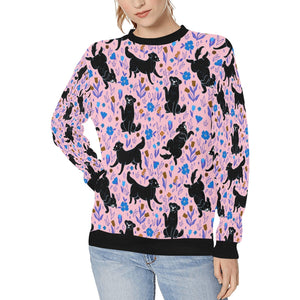 Moonlight Garden Black Labs Women's Sweatshirt - 5 Colors-Apparel-Apparel, Black Labrador, Labrador, Shirt, Sweatshirt, T Shirt-Pink-S-3
