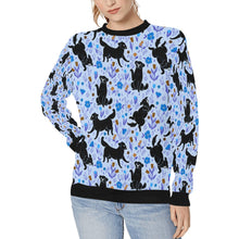 Load image into Gallery viewer, Moonlight Garden Black Labs Women&#39;s Sweatshirt - 5 Colors-Apparel-Apparel, Black Labrador, Labrador, Shirt, Sweatshirt, T Shirt-Light Blue-S-5