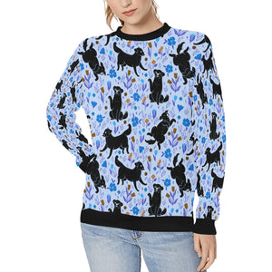Moonlight Garden Black Labs Women's Sweatshirt - 5 Colors-Apparel-Apparel, Black Labrador, Labrador, Shirt, Sweatshirt, T Shirt-Light Blue-S-5