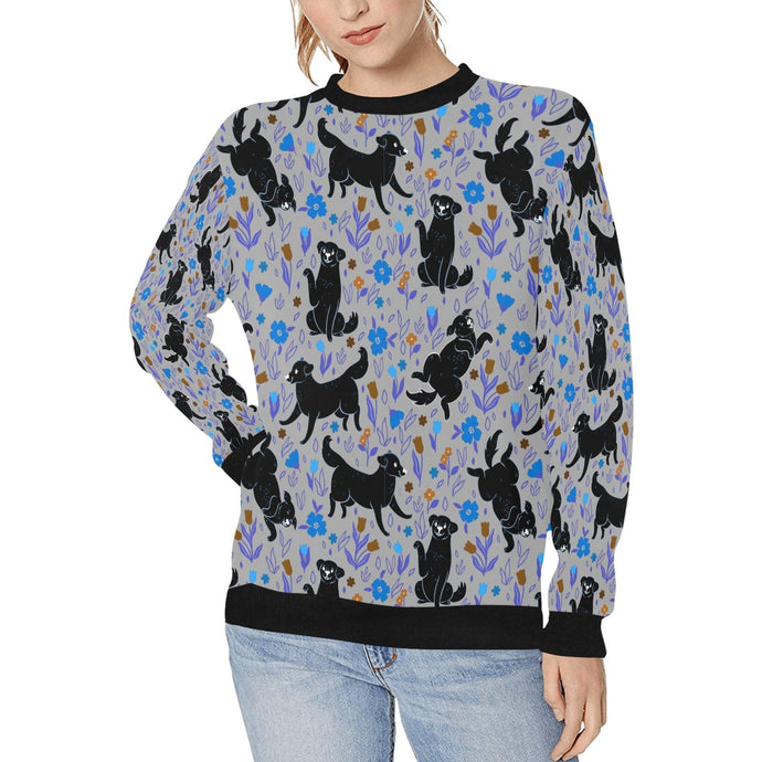 Moonlight Garden Black Labs Women's Sweatshirt - 5 Colors-Apparel-Apparel, Black Labrador, Labrador, Shirt, Sweatshirt, T Shirt-Gray-S-1