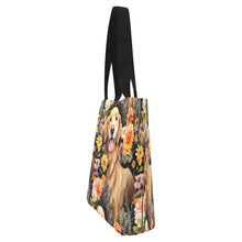Load image into Gallery viewer, Moonlight Garden Golden Retriever Large Canvas Tote Bags - Set of 2-Accessories-Accessories, Bags, Golden Retriever-10