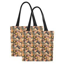 Load image into Gallery viewer, Moonlight Garden Golden Retriever Large Canvas Tote Bags - Set of 2-Accessories-Accessories, Bags, Golden Retriever-13
