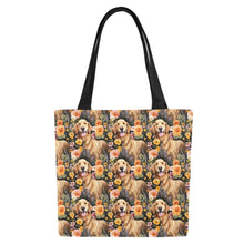 Load image into Gallery viewer, Moonlight Garden Golden Retriever Large Canvas Tote Bags - Set of 2-Accessories-Accessories, Bags, Golden Retriever-6