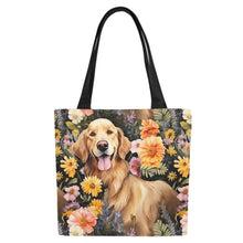 Load image into Gallery viewer, Moonlight Garden Golden Retriever Large Canvas Tote Bags - Set of 2-Accessories-Accessories, Bags, Golden Retriever-8