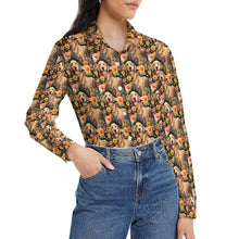 Load image into Gallery viewer, Moonlight Garden Golden Retriever Women&#39;s Shirt - 2 Designs-Apparel-Apparel, Golden Retriever, Shirt-10