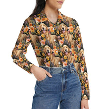 Load image into Gallery viewer, Moonlight Garden Golden Retriever Women&#39;s Shirt - 2 Designs-Apparel-Apparel, Golden Retriever, Shirt-9