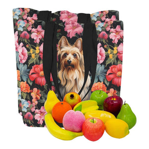Moonlight Garden Yorkie Large Canvas Tote Bags - Set of 2-Accessories-Accessories, Bags, Yorkshire Terrier-3