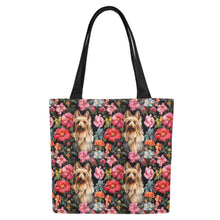 Load image into Gallery viewer, Moonlight Garden Yorkie Large Canvas Tote Bags - Set of 2-Accessories-Accessories, Bags, Yorkshire Terrier-5