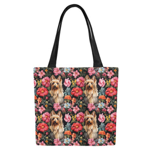 Moonlight Garden Yorkie Large Canvas Tote Bags - Set of 2-Accessories-Accessories, Bags, Yorkshire Terrier-5