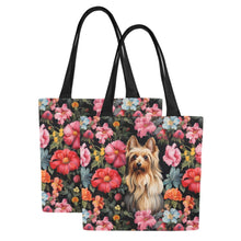 Load image into Gallery viewer, Moonlight Garden Yorkie Large Canvas Tote Bags - Set of 2-Accessories-Accessories, Bags, Yorkshire Terrier-7
