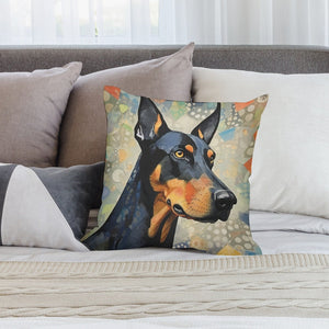 Mosaic Majesty Doberman Plush Pillow Case-Cushion Cover-Doberman, Dog Dad Gifts, Dog Mom Gifts, Home Decor, Pillows-2
