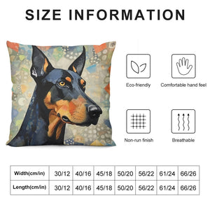 Mosaic Majesty Doberman Plush Pillow Case-Cushion Cover-Doberman, Dog Dad Gifts, Dog Mom Gifts, Home Decor, Pillows-6